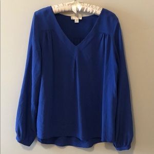 Periwinkle silk blouse